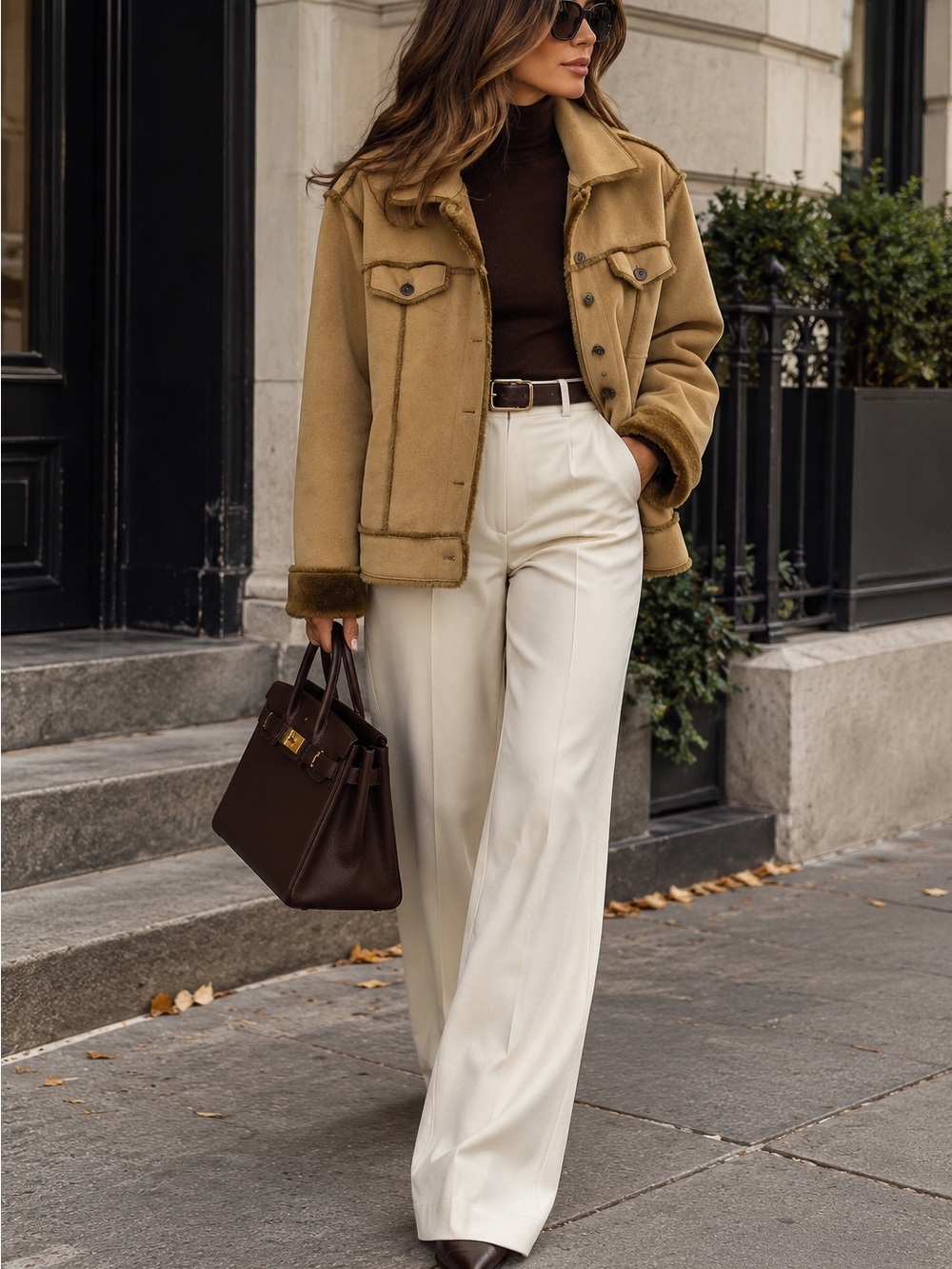 Camel Faux Shearling Jacket